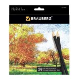 Карандаши цветные BRAUBERG "Artist line" 24 цвета 180565