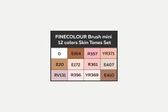 Набор спиртовых маркеров Finecolour mini Brush Skin Set 12 цветов