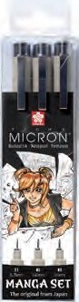 Набор капиллярных ручек Sakura Pigma Micron Manga 3 предмета