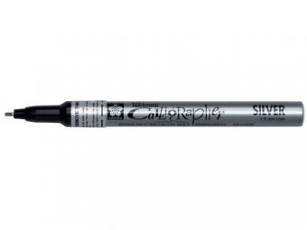 Маркер Sakura Pen-Touch Calligrapher Серебряный средний стержень 1.8мм