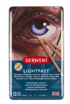 Набор цветных карандашей Derwent Lightfast 12 цветов в металлической упаковке