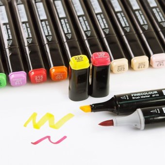 Набор маркеров Finecolour Brush 24 цветов в пенале Телесные оттенки