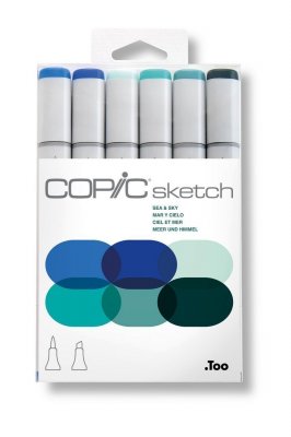 Набор маркеров на спиртовой основе Copic Sketch небо и море 6 цветов