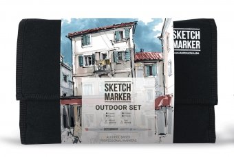 Набор маркеров на спиртовой основе Sketchmarker Outdoor Set 24шт пленэр, сумка органайзер