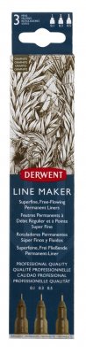 Набор капиллярных ручек Derwent Line Maker 3шт графит