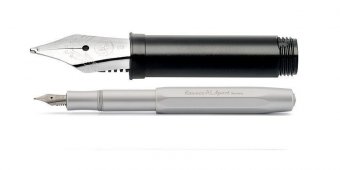 Ручка перьевая Kaweco AL Sport F серебристый алюминиевый корпус