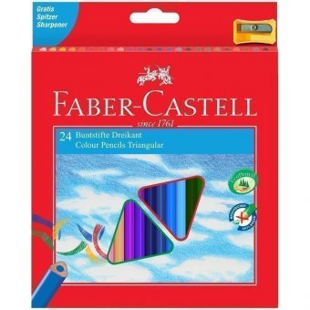 Карандаши цветные Faber-Castell 24 цвета, трехгранные, с точилкой