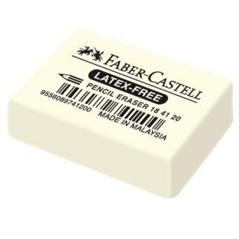 Ластик Faber-Castell "Latex-Free", прямоугольный, синтетический каучук, 40*27*10мм