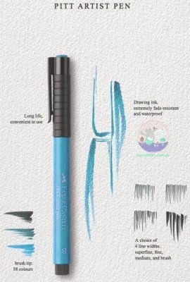 Набор капиллярных ручек Faber-Castell "Pitt Artist Pen Brush Blues" 6цв., 6шт., пластик. уп., европодвес