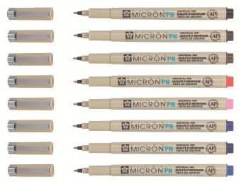 Набор капиллярных ручек Pigma Micron PN 8шт (0.4мм-0.5мм)