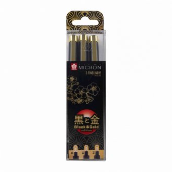 Набор капиллярных ручек Pigma Micron Gold Limited Edition 3шт (01-03-05) черный