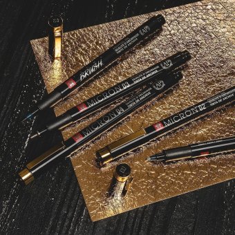 Набор капиллярных ручек Pigma Micron Gold Limited Edition 3шт (01-03-05) черный