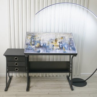 Стол для художественных и чертежных работ с тумбочкой и стулом SoulArt