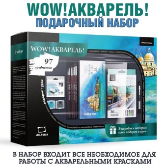 Подарочный набор для художника Малевичъ WOW! Акварель!