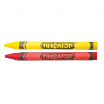 Восковые карандаши Пифагор, 12 цветов утолщенные