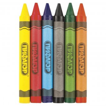 Восковые карандаши утолщенные ПИФАГОР 6 цветов 222965