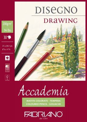 Блокнот-склейка для графики Fabriano "Accademia sketching" А4 30 л 200г/м.кв