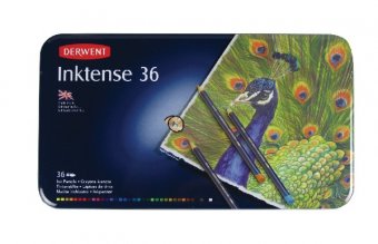 Набор акварельных карандашей Derwent Inktense 36 цветов в металлической упаковке