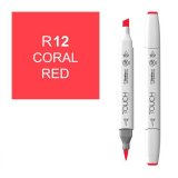 Маркер Touch Twin Brush 012 красный коралл R12