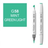 Маркер Touch Twin Brush 058 светло зеленая мята G58