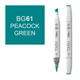 Маркер Touch Twin Brush 061 зеленый павлин BG61