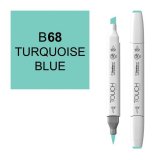 Маркер Touch Twin Brush 068 изумрудный голубой B68