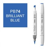 Маркер Touch Twin Brush 074 синий бриллиант PB74