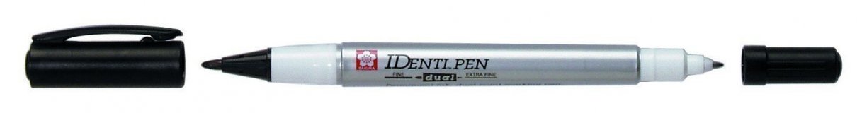 Маркер Identi Pen двусторонний перманентный черный 0.4-1.0мм
