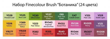 Набор маркеров Finecolour Brush 24 цвета в пенале Ботаника
