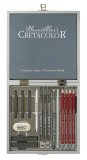Набор карандашей CretacoloR Silver Box + аксессуары в деревянной коробке окрашенной в серебряный цвет