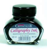 Чернила для каллиграфии CretacoloR, цвет - черный, 30 мл в стеклянной бутылке