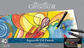 Набор масляной водорастворимой (акварельной) пастели CretacoloR Aqua Stic, 40 цветов в металлической коробке