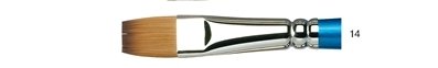 Кисть Winsor&Newton Cotman 555, синтетика, плоская  №14, длинная ручка