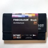 Набор маркеров Finecolour Brush 24 цвета в пенале Архитектура