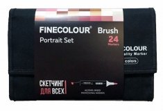 Набор маркеров Finecolour Brush 24 цвета в пенале Портрет