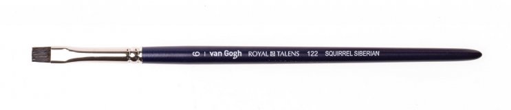 Кисть для акварели Van Gogh 122 белка сибирская плоская ручка короткая №6