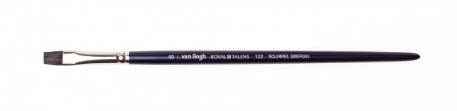 Кисть для акварели Van Gogh 122 белка сибирская плоская ручка короткая №8