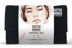 Набор маркеров на спиртовой основе Sketchmarker Portrait Set 24шт портрет, сумка органайзер