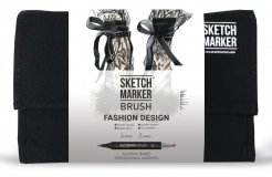 Набор маркеров на спиртовой основе Sketchmarker BRUSH Fashion design 24шт дизайн одежды, сумка органайзер