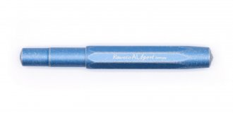 Ручка перьевая Kaweco AL Sport Stonewashed F синий алюминиевый корпус