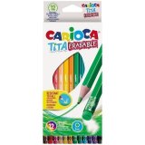 Карандаши цветные пластиковые стираемые Carioca "Tita Erasable", 12 цветов