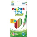 Карандаши цветные пластиковые Carioca "Tita", 12 цветов, трехгранные