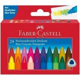 Мелки восковые Faber-Castell, 24  цветов, трехгранные, картонная упаковка