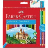 Карандаши цветные Faber-Castell, 24 цвета+6, с точилкой