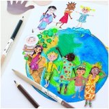 Карандаши цветные Faber-Castell "Дети мира", 18 цветов, трехгранные