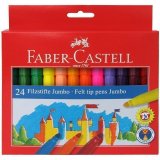 Фломастеры Faber-Castell "Jumbo", 24цв., утолщенные, смываемые, картон, европодвес