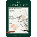 Набор художественных изделий Faber-Castell "Pitt Monochrome", 12 предметов, метал. кор.