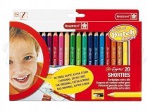 Набор Bruynzeel из 20 толстых цветных карандашей + точилка, для детей от 3 лет