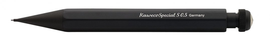Карандаш механический KAWECO SPECIAL S AL Mini S 0,5мм с ластиком чёрный корпус (алюминий) в подарочном футляр