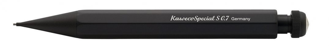 Карандаш механический KAWECO SPECIAL S AL Mini 0,7мм с ластиком чёрный корпус (алюминий) в подарочном футляре